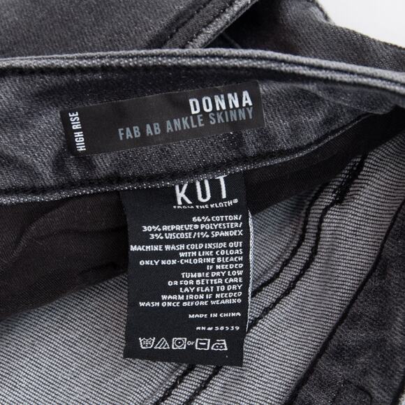 Kut From The Kloth Donna High Rise Fab AB Ankle Skinny Jeans Size 22 - Picture 6 of 8